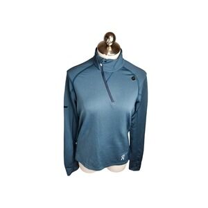 On Running Clima‎ Shirt Womens M Storm Navy 1/4 Zip Pullover Long Sleeve Running